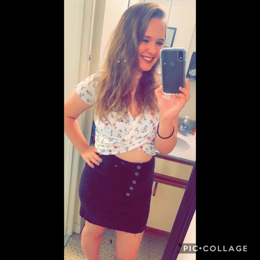 Iris Floral Cinched Crop Top